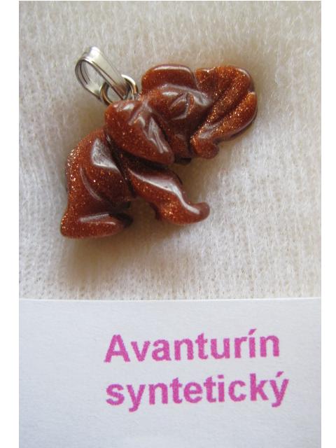 AVANTURÍNOVÝ PŘÍVĚSEK - SLON č. 2