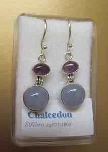 NÁUŠNICE CHALCEDON STŘÍBRO č. 2